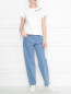 Укороченные джинсы из светлого денима BOSCO  –  МодельОбщийВид