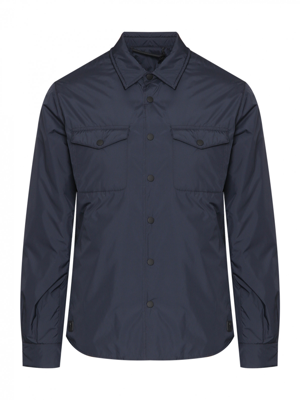 Куртка на кнопках с карманами Fradi  –  Общий вид  – Цвет:  Синий