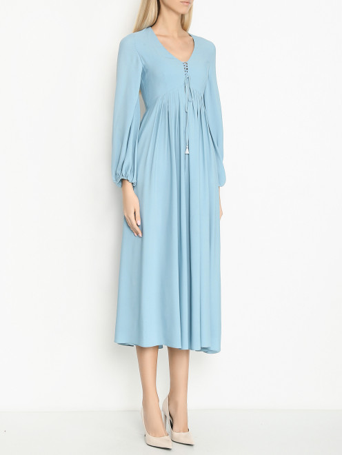 Однотонное платье-макси с V-образным вырезом Weekend Max Mara - МодельВерхНиз