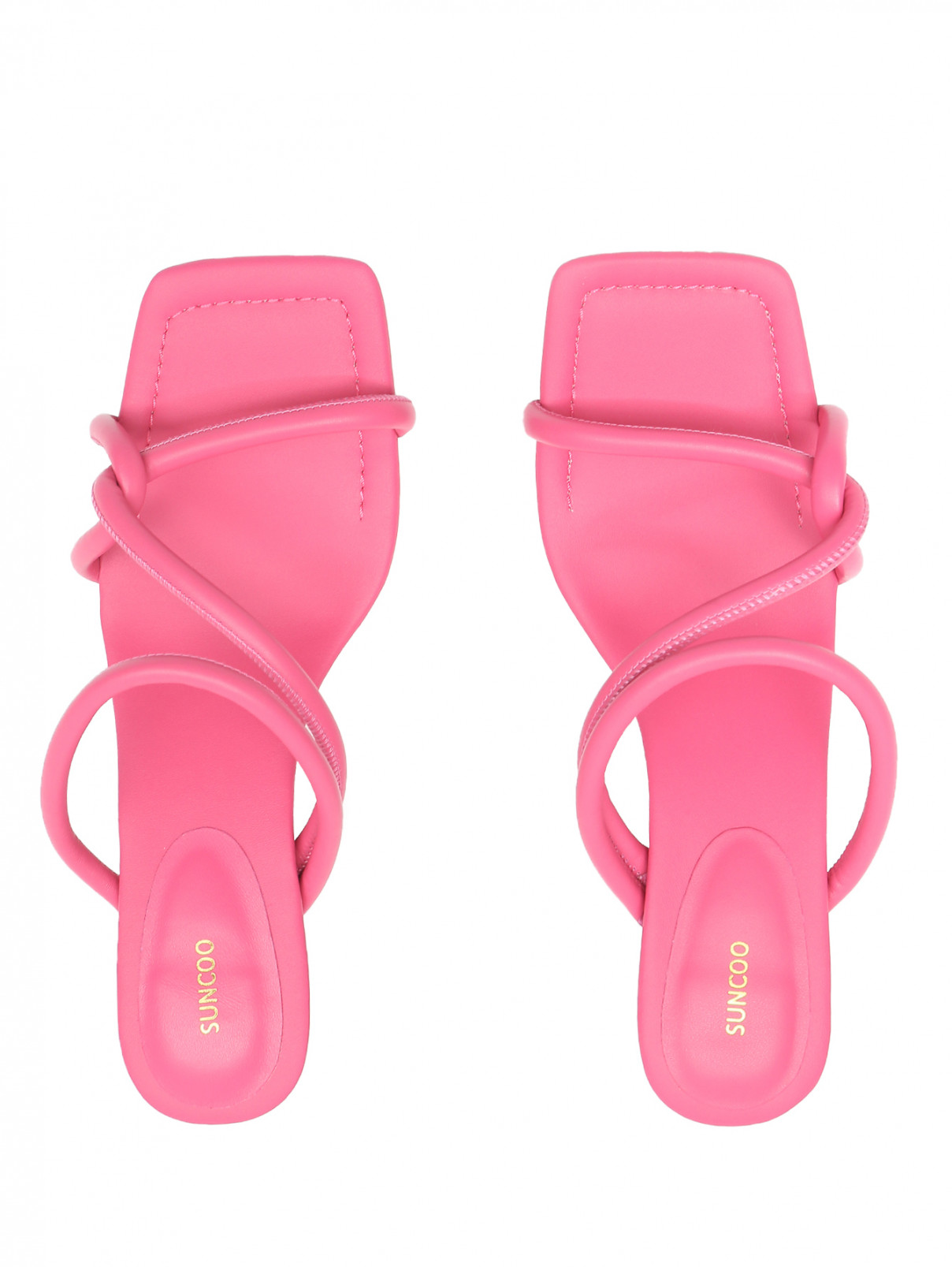 Босоножки из кожи на среднем каблуке Suncoo  –  Обтравка4  – Цвет:  Розовый