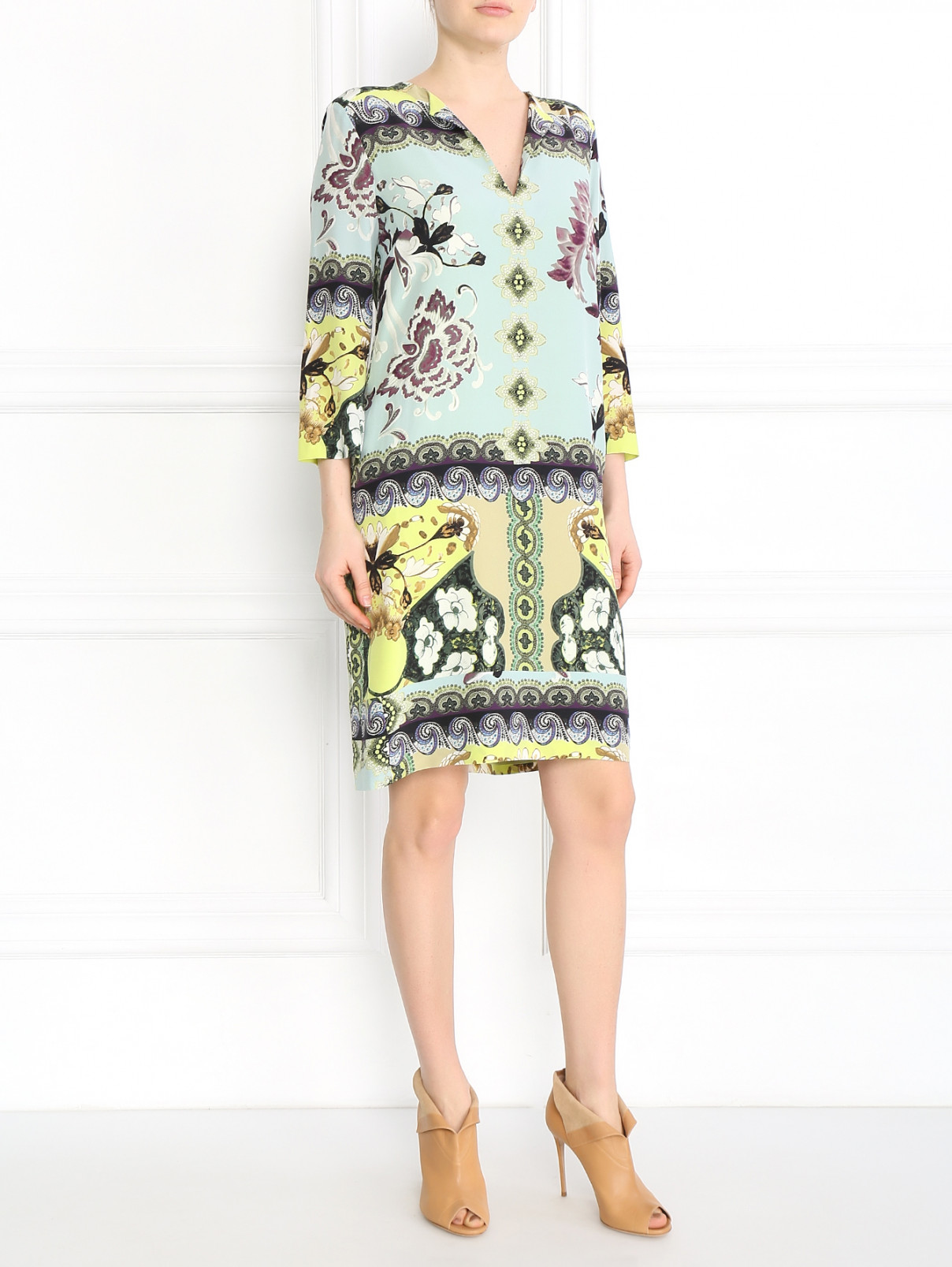 Платье из шелка с узором Etro  –  Модель Общий вид  – Цвет:  Узор