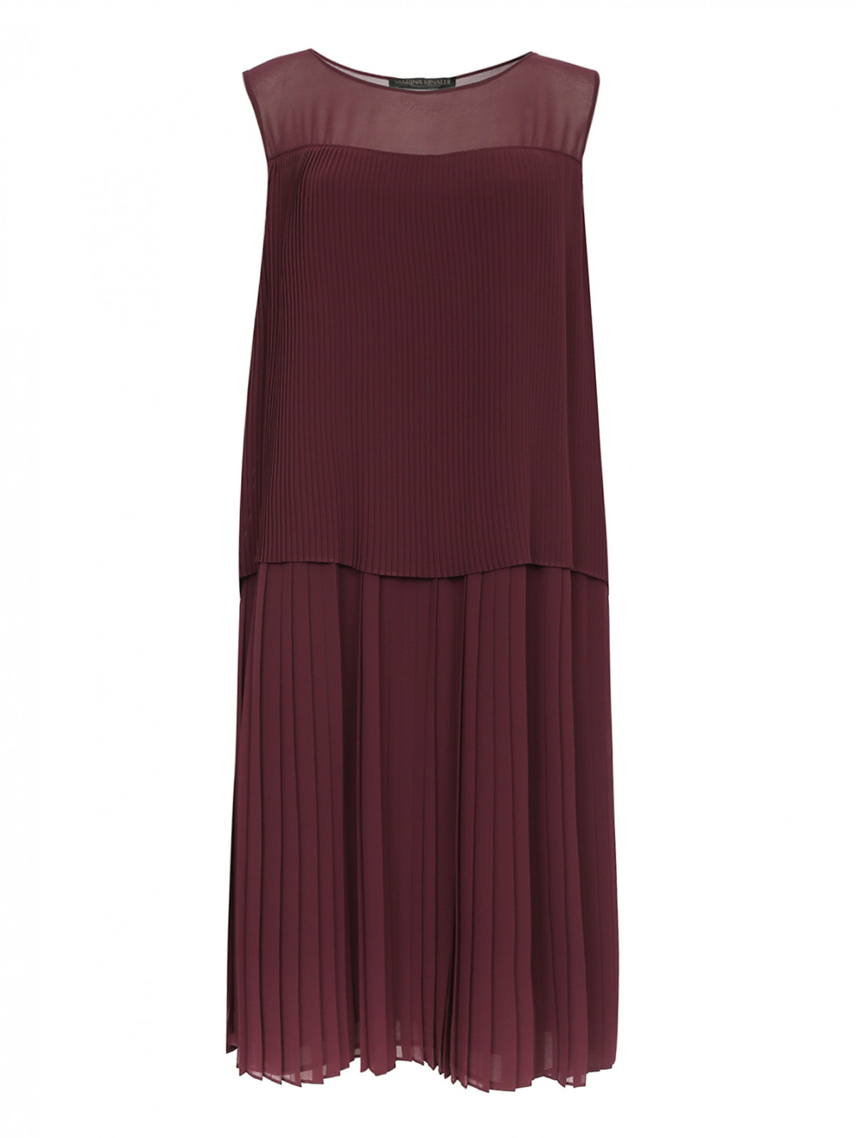 Платье из плиссированной ткани Marina Rinaldi  –  Общий вид  – Цвет:  Красный