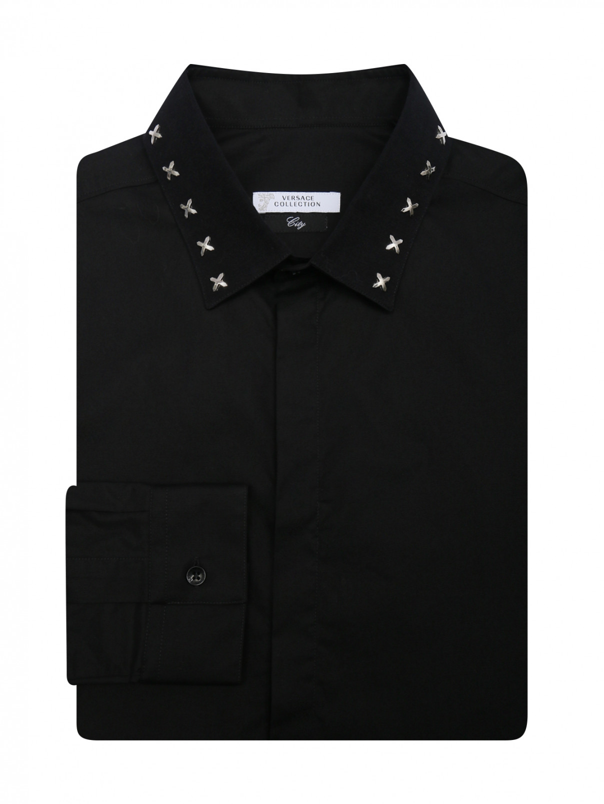 Рубашка из хлопка с декоративной отделкой Versace Collection  –  Общий вид