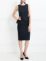 Платье-футляр с баской, декорированное перьями Michael Kors  –  Модель Общий вид