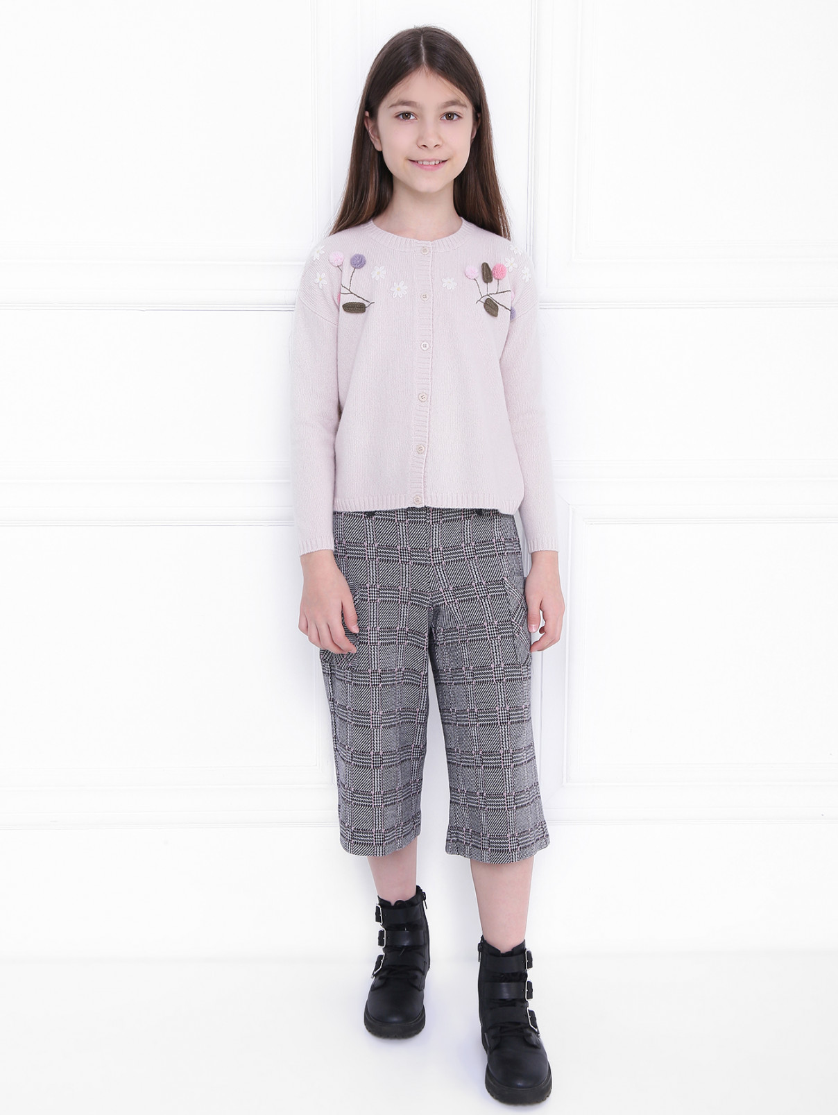 Укороченные брюки с накладными карманами Aletta  –  МодельОбщийВид  – Цвет:  Узор