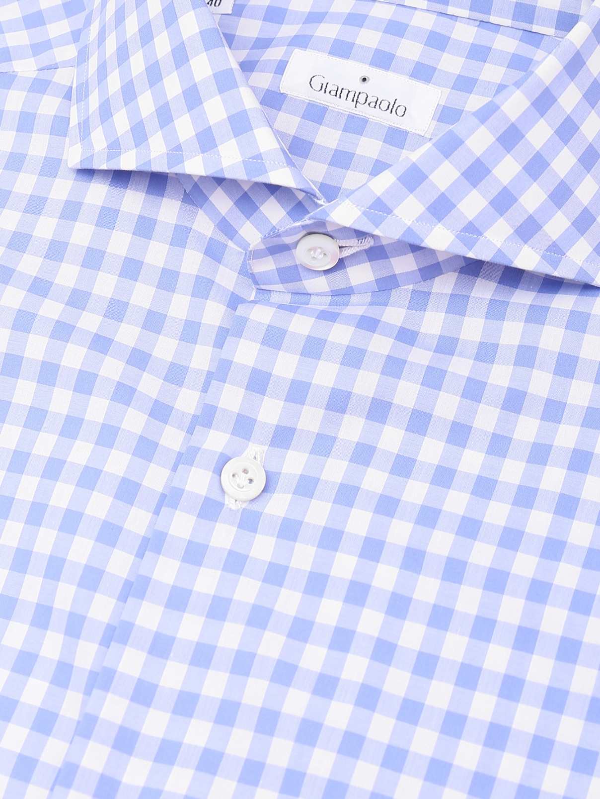 Рубашка из хлопка с узором "клетка" Giampaolo  –  Деталь  – Цвет:  Узор