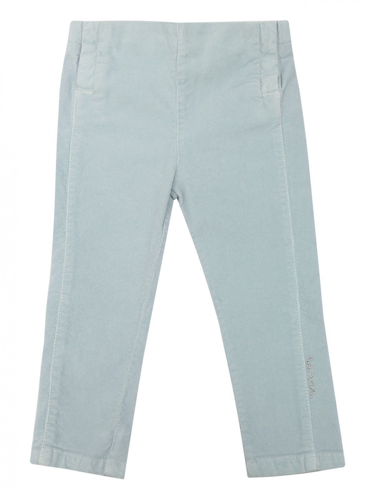 Бархатные брюки прямого кроя Nanan  –  Общий вид  – Цвет:  Синий