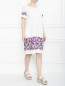 Платье из льна с цветочным узором Marina Rinaldi  –  МодельОбщийВид