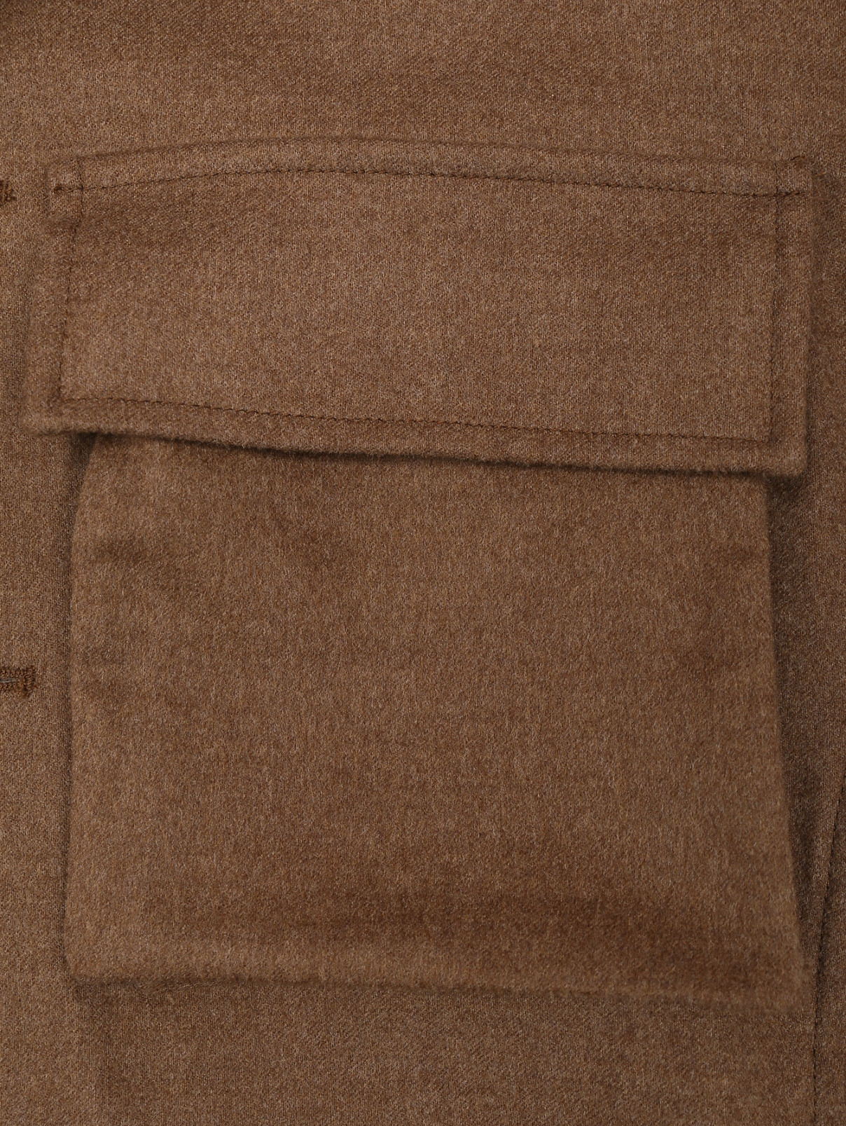 Куртка из шерсти на пуговицах с карманами LARDINI  –  Деталь  – Цвет:  Коричневый