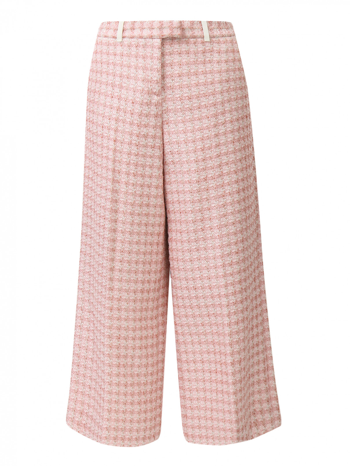 Кюлоты из фактурной ткани с узором "клетка" Moschino Cheap&Chic  –  Общий вид  – Цвет:  Розовый