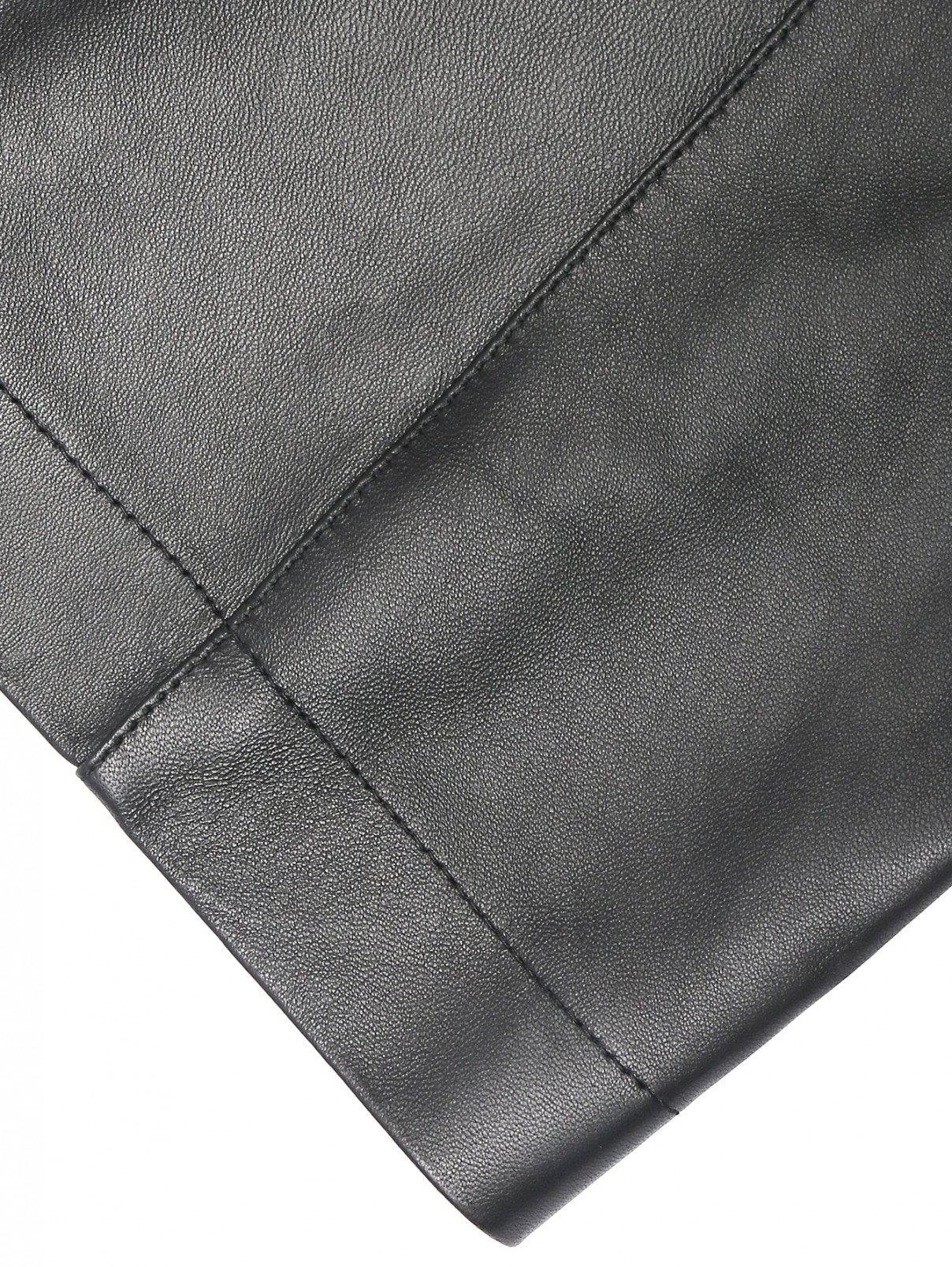 Куртка из гладкой кожи Lorena Antoniazzi  –  Деталь1  – Цвет:  Черный