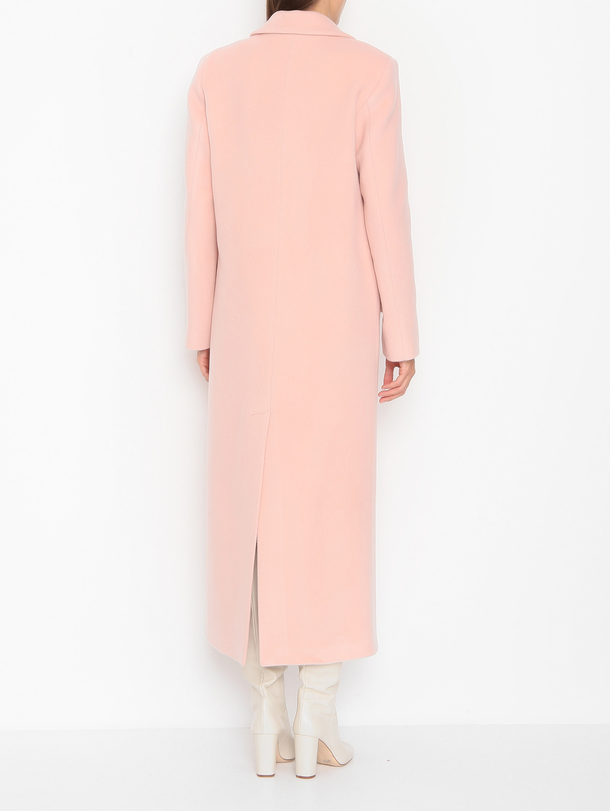 Пальто из шерсти с карманами Semicouture  –  МодельВерхНиз2  – Цвет:  Розовый