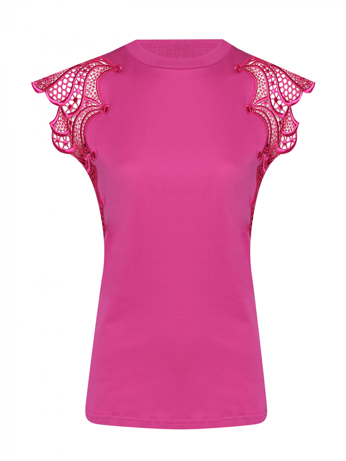 Блуза из хлопка с вышивкой Alberta Ferretti  –  Общий вид  – Цвет:  Розовый