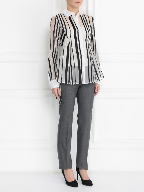 Удлиненная блуза с узором "полоска" Sportmax - Модель Общий вид