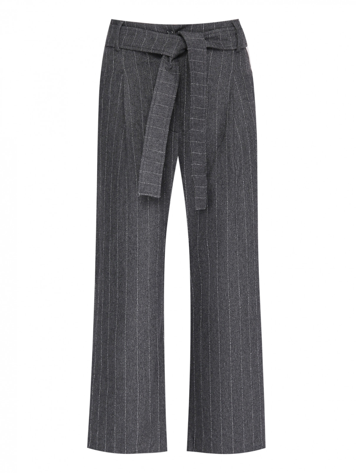 Укороченные брюки с узором "полоска" Max&Co  –  Общий вид  – Цвет:  Узор