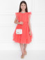 Платье из сетки с поясом Aletta Couture  –  МодельОбщийВид