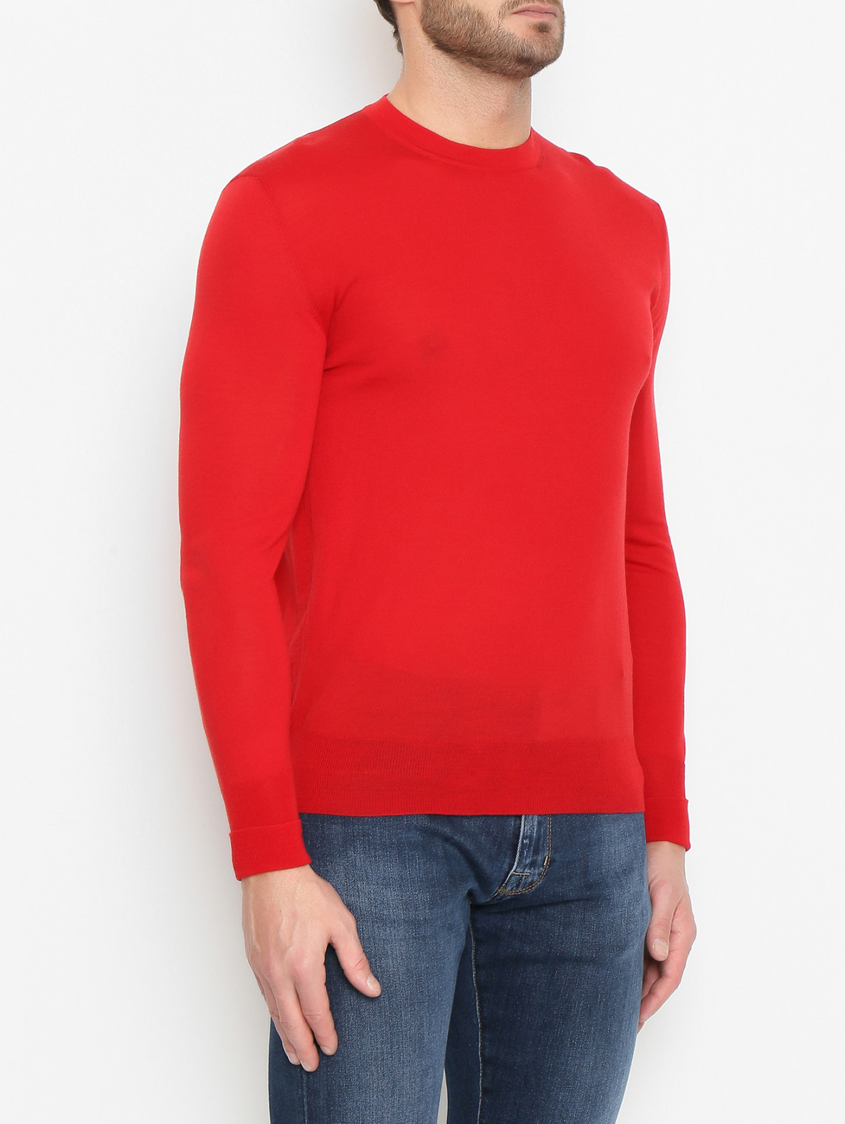 Джемпер из шерсти с длинными рукавами PT Torino  –  МодельВерхНиз  – Цвет:  Красный