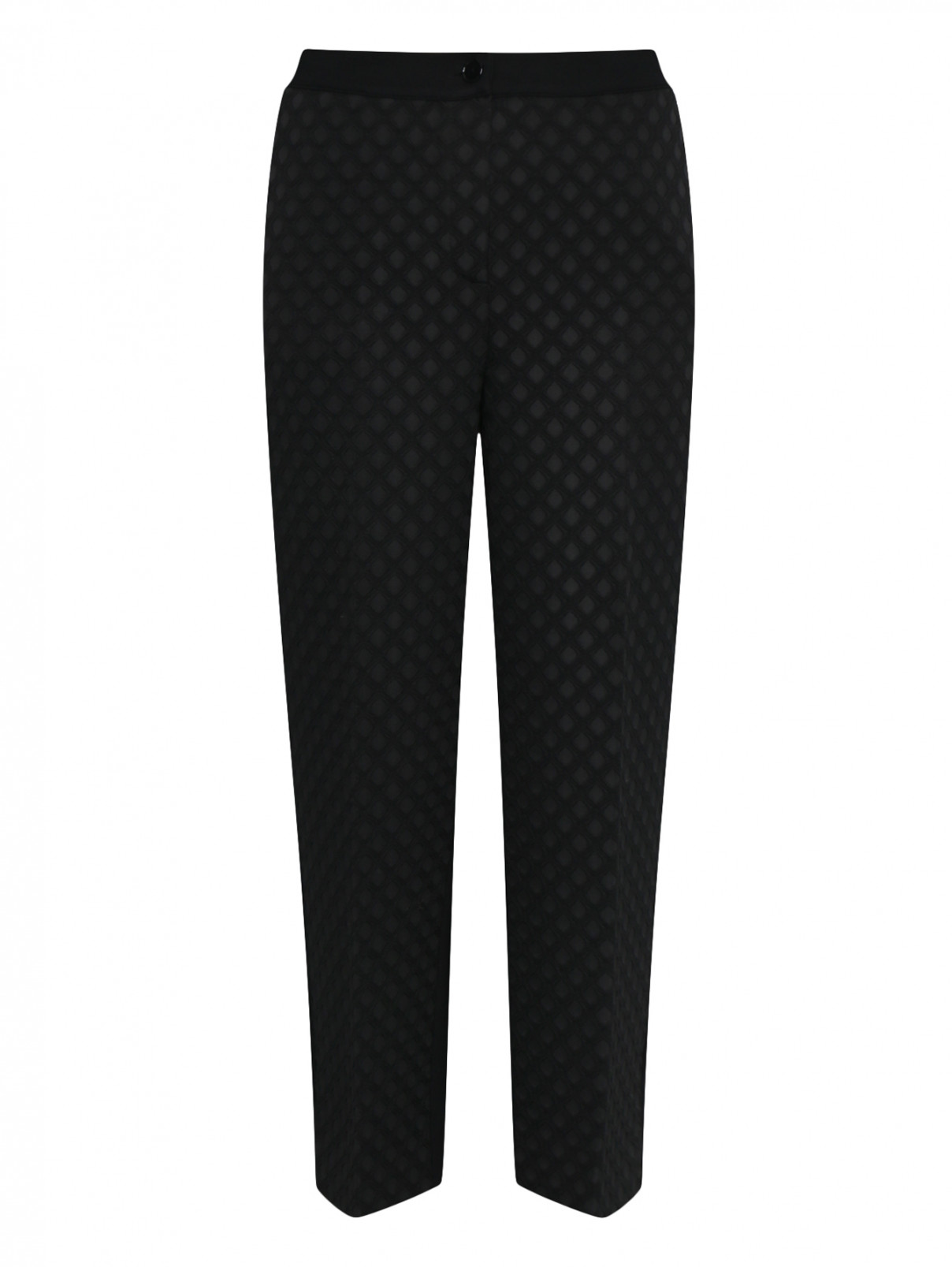 Укороченные брюки с узором Persona by Marina Rinaldi  –  Общий вид  – Цвет:  Черный
