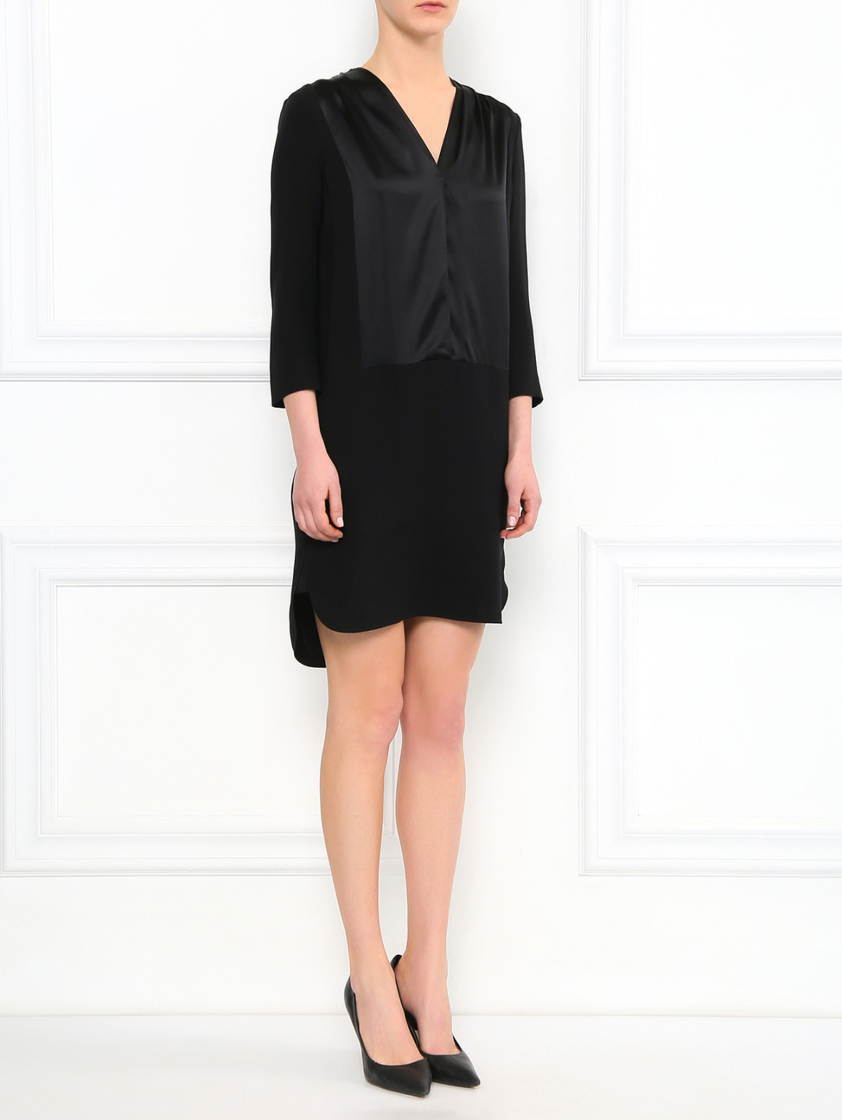 Платье из шелка Burberry  –  Модель Общий вид  – Цвет:  Черный