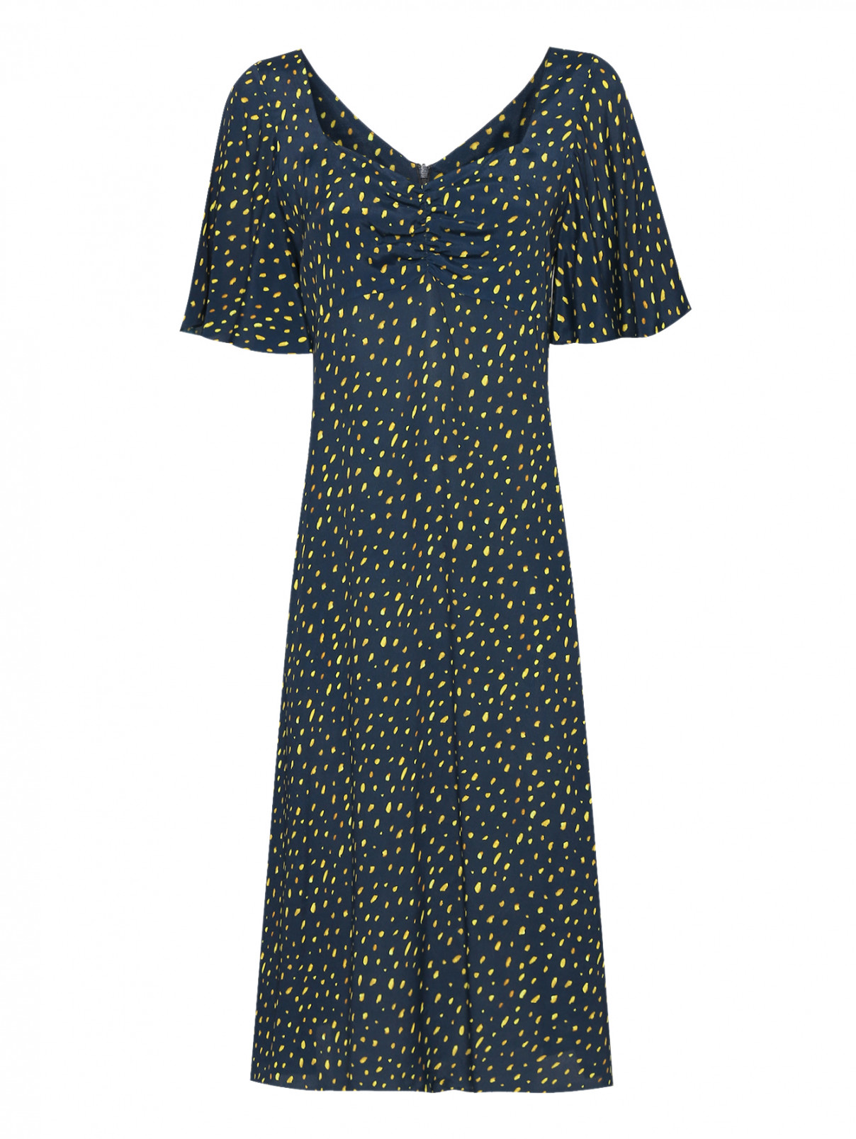 Платье из вискозы с узором Paul Smith  –  Общий вид  – Цвет:  Синий