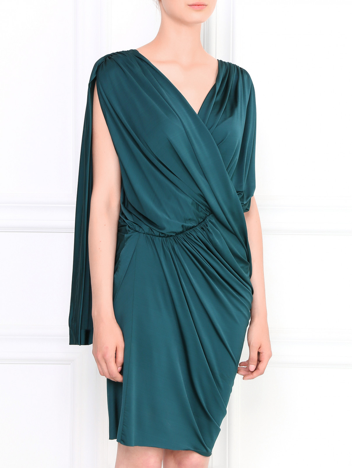 Платье с драпировкой Greta Constantine  –  Модель Верх-Низ  – Цвет:  Зеленый