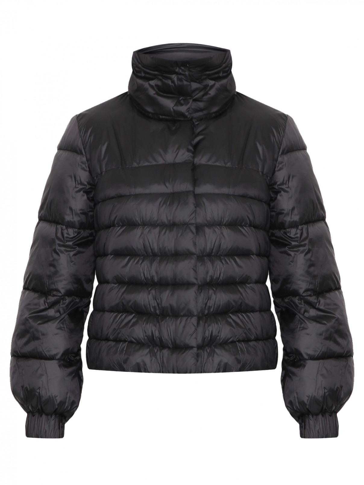 Укороченная стеганая куртка Persona by Marina Rinaldi  –  Общий вид  – Цвет:  Черный