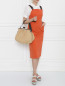 Платье из хлопка с контрастной отделкой Alberta Ferretti  –  МодельОбщийВид