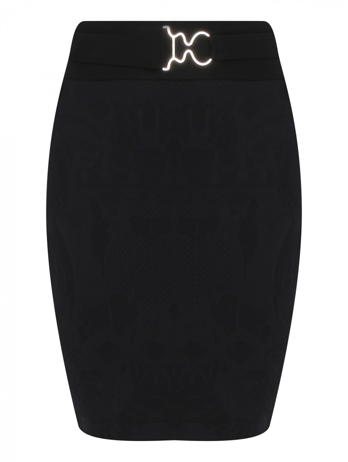 Трикотажная юбка с пряжкой Versace Jeans  –  Общий вид  – Цвет:  Черный