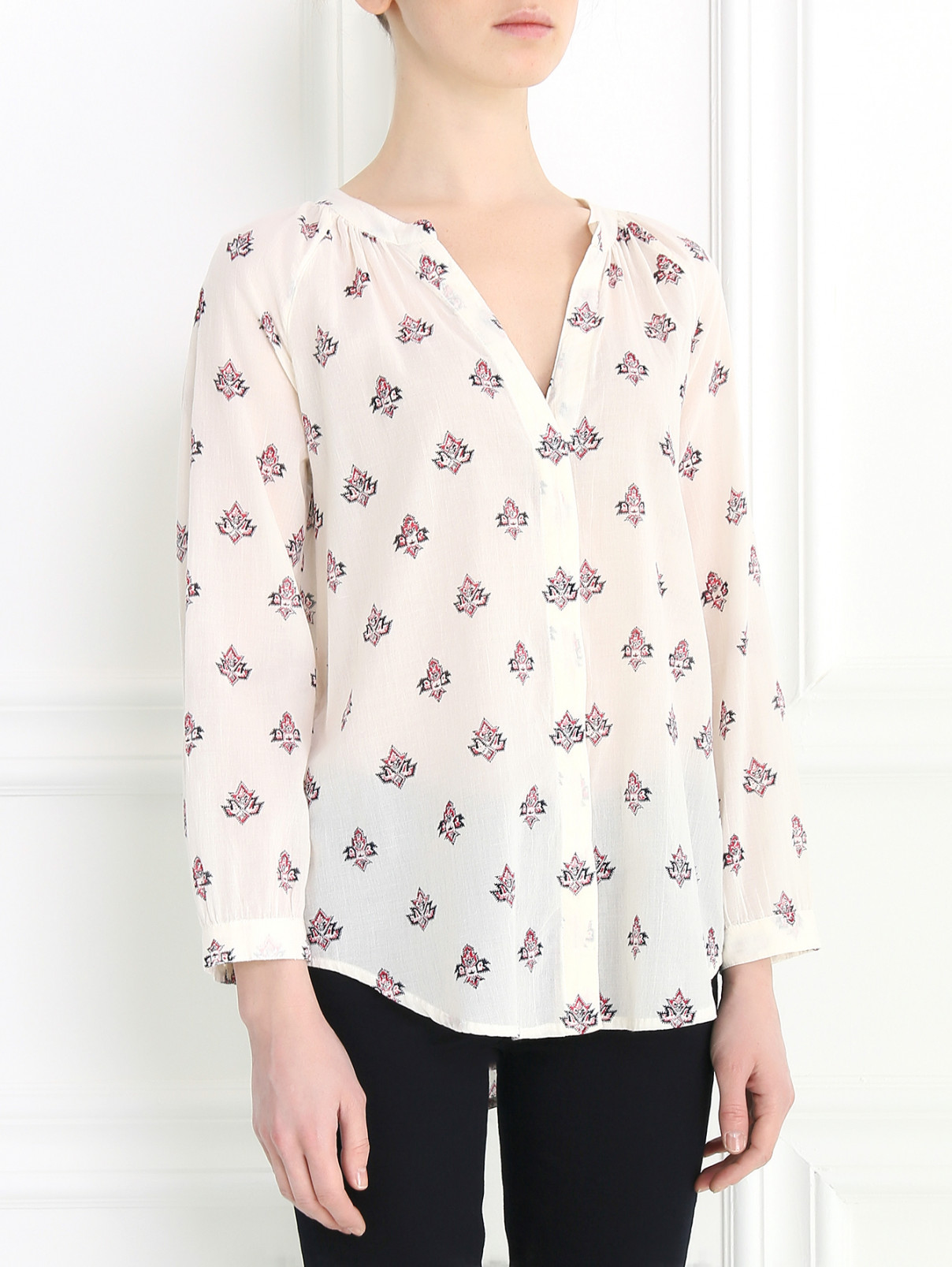 Блуза из хлопка с узором Paige  –  Модель Верх-Низ  – Цвет:  Узор