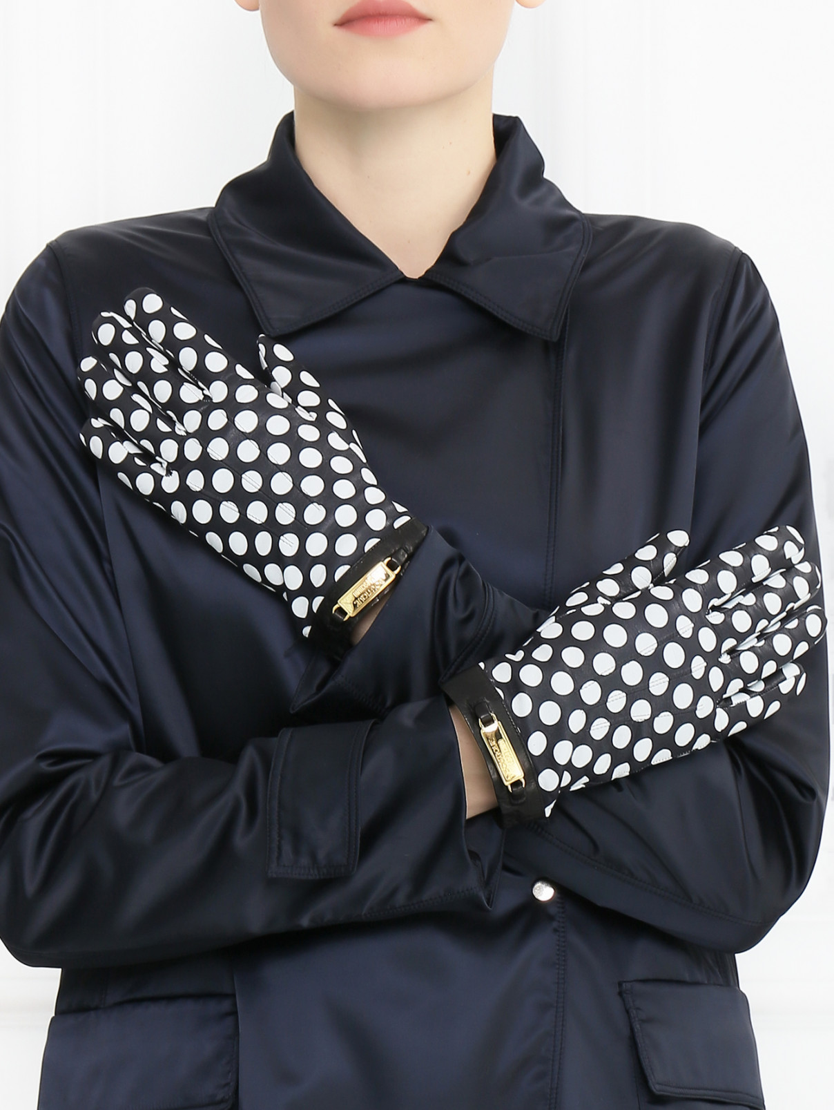 Перчатки из кашемира с узором "горох" Moschino Boutique  –  Модель Общий вид  – Цвет:  Узор