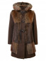 Пальто с отделкой мехом лисы Blancha  –  Общий вид