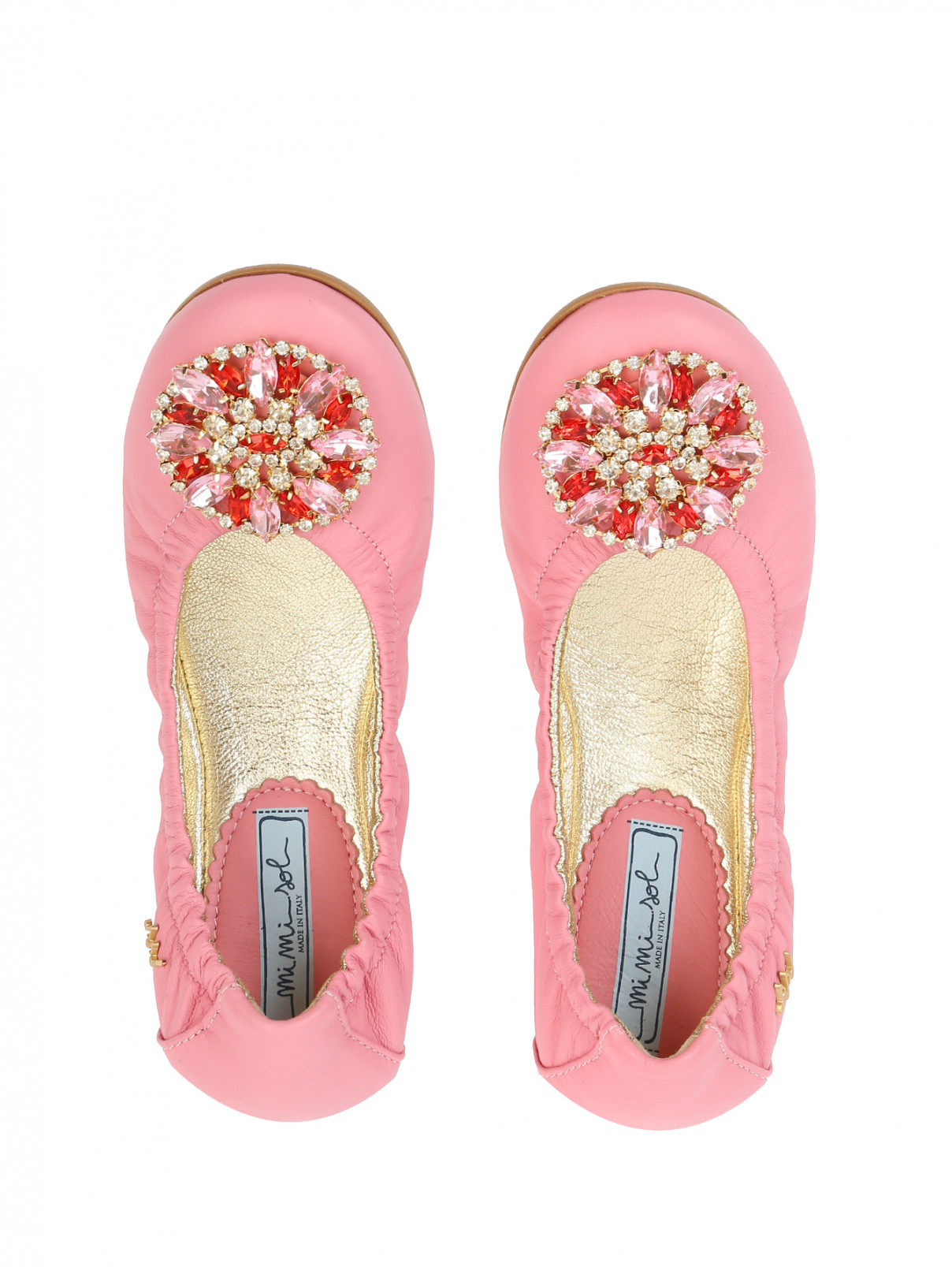 Туфли из кожи с декоративными пряжками MiMiSol  –  Обтравка4  – Цвет:  Розовый