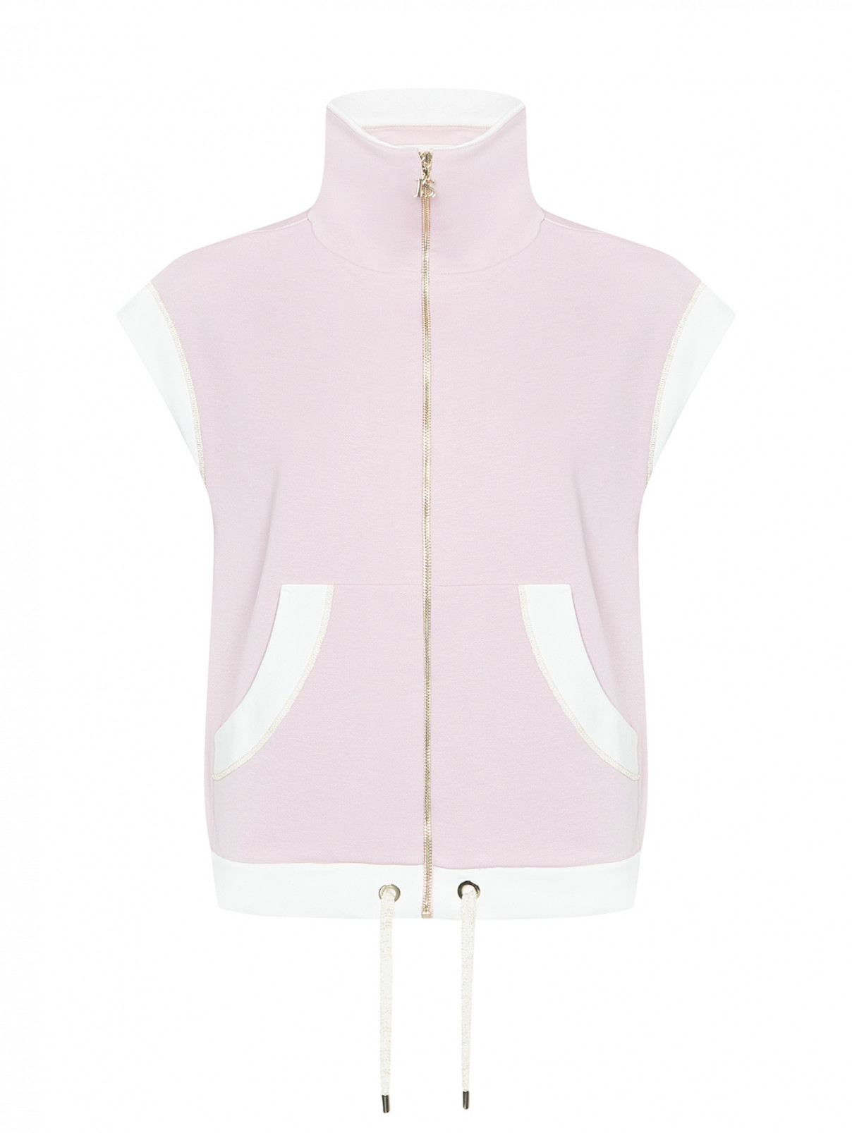 Толстовка без рукавов с карманами Luisa Spagnoli  –  Общий вид  – Цвет:  Розовый