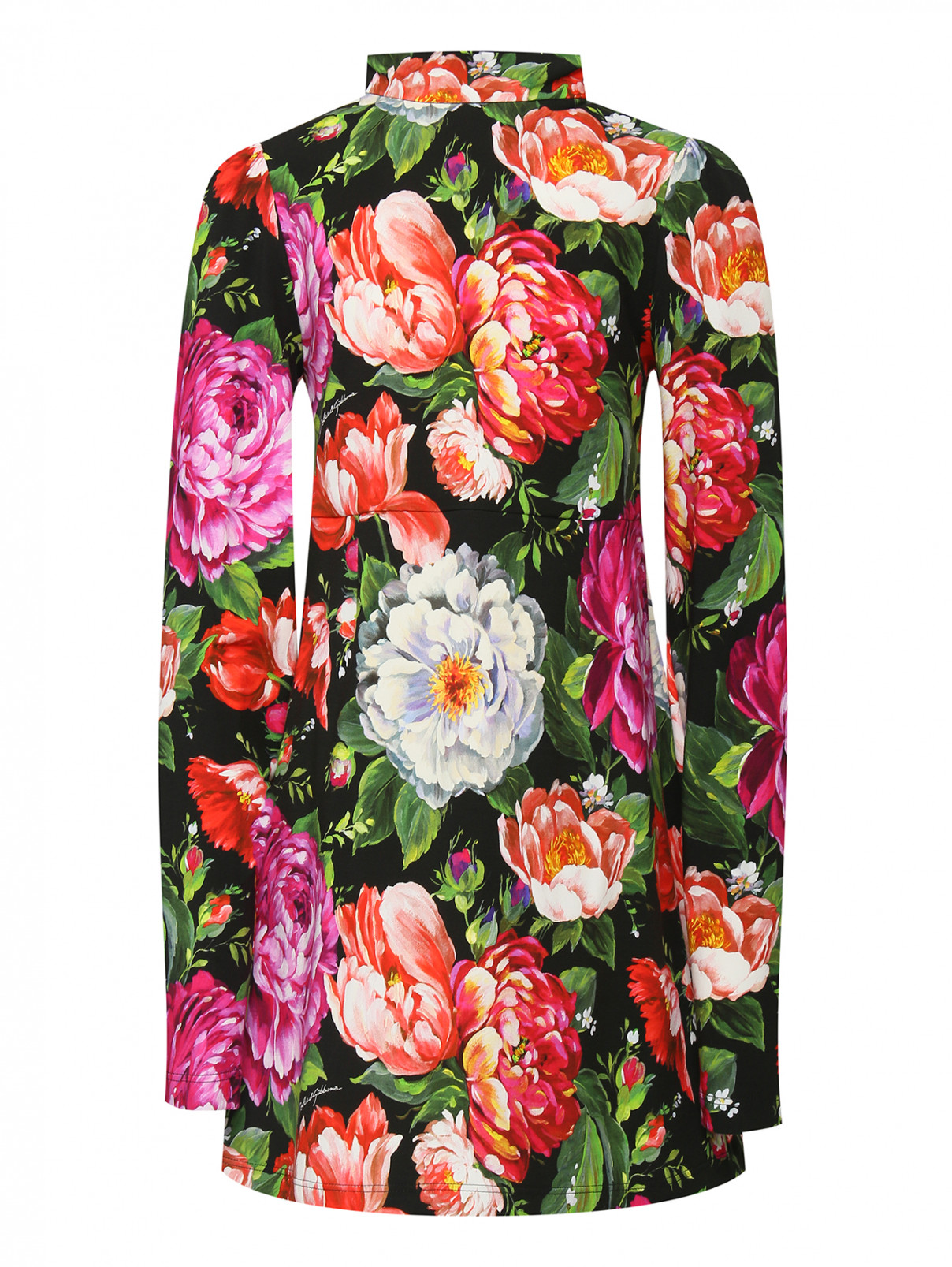 Трикотажное платье с длинным рукавом Dolce & Gabbana  –  Общий вид  – Цвет:  Узор