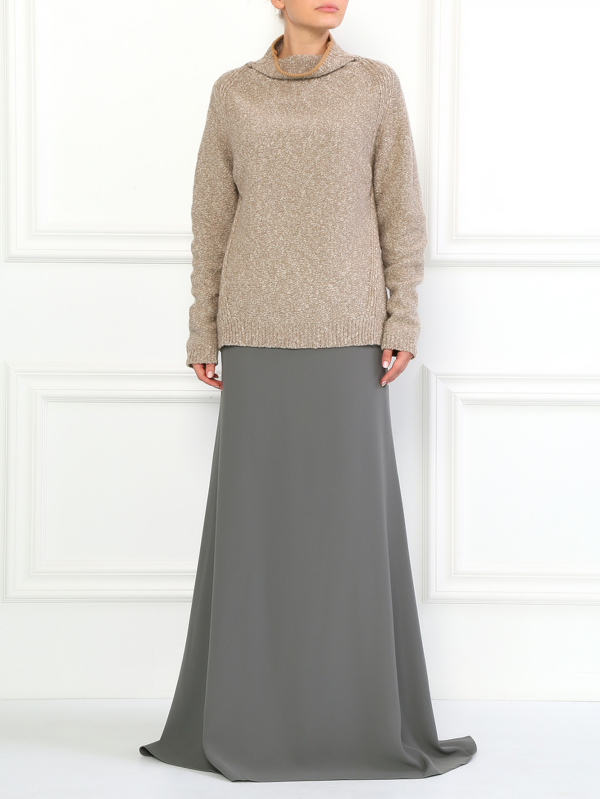 Классическая юбка-макси Armani Collezioni  –  Модель Общий вид  – Цвет:  Серый