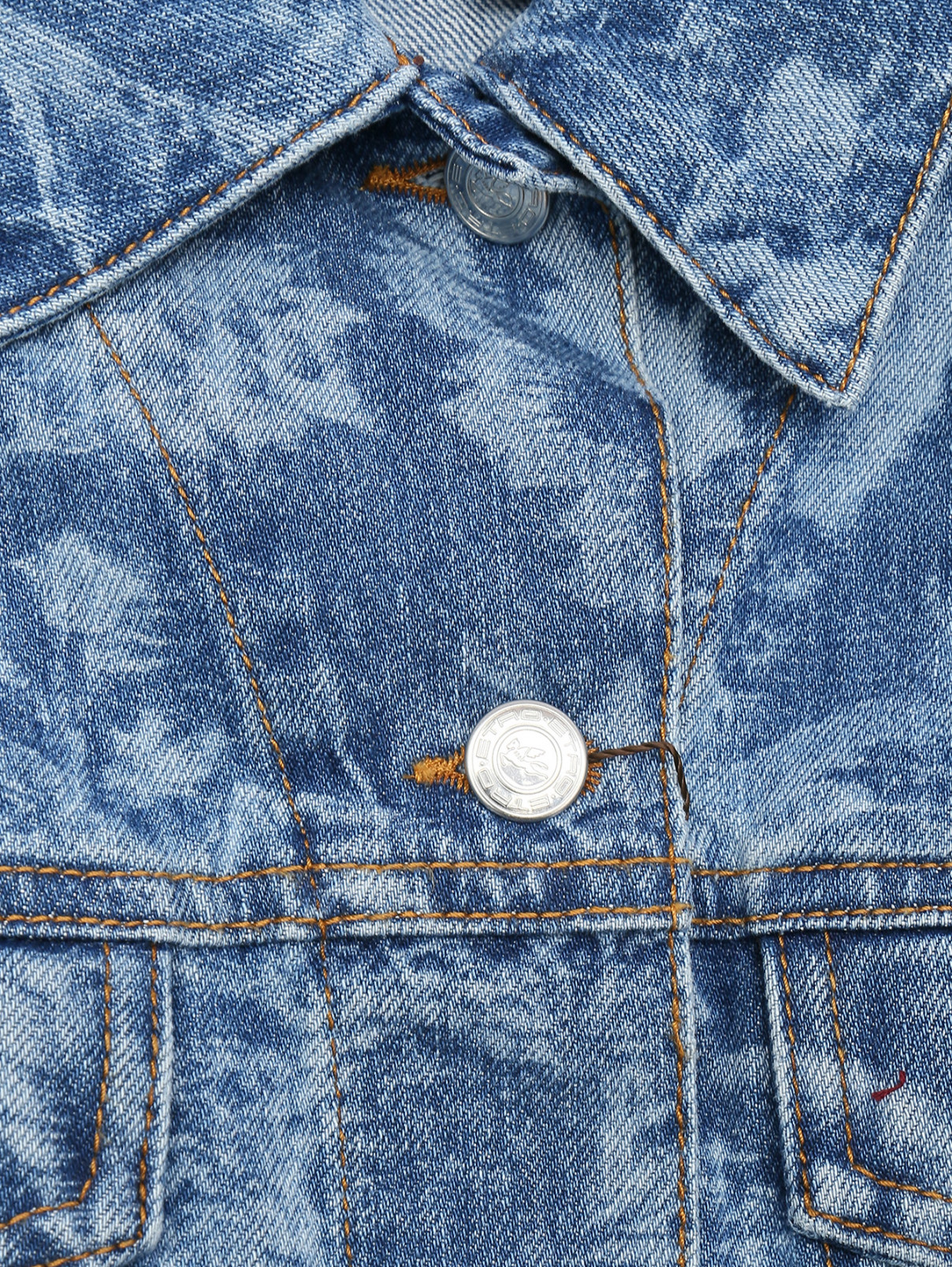 Куртка из денима с узором Etro  –  Деталь  – Цвет:  Синий