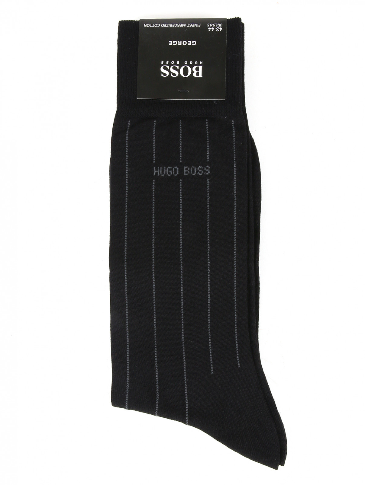 Носки из хлопка с узором "полоска" Boss  –  Общий вид  – Цвет:  Черный