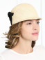 Шляпа из соломы с контрастной отделкой Federica Moretti  –  МодельОбщийВид