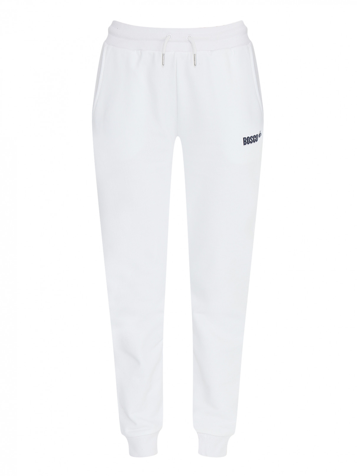 Спортивные брюки из хлопка BOSCO  –  Общий вид  – Цвет:  Белый