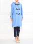 Пальто из шерсти с капюшоном и декоративными пуговицами Moschino Couture  –  Модель Общий вид