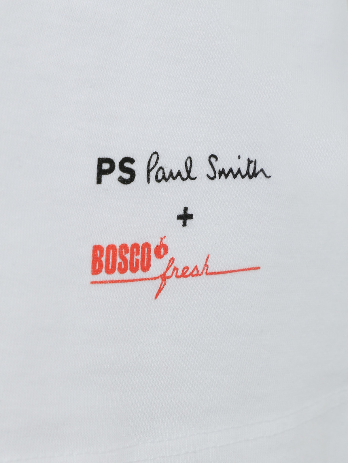 Футболка из хлопка с принтом Paul Smith  –  Деталь1  – Цвет:  Белый