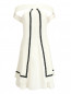Платье-мини из шелка с контрастной отделкой Emporio Armani  –  Общий вид
