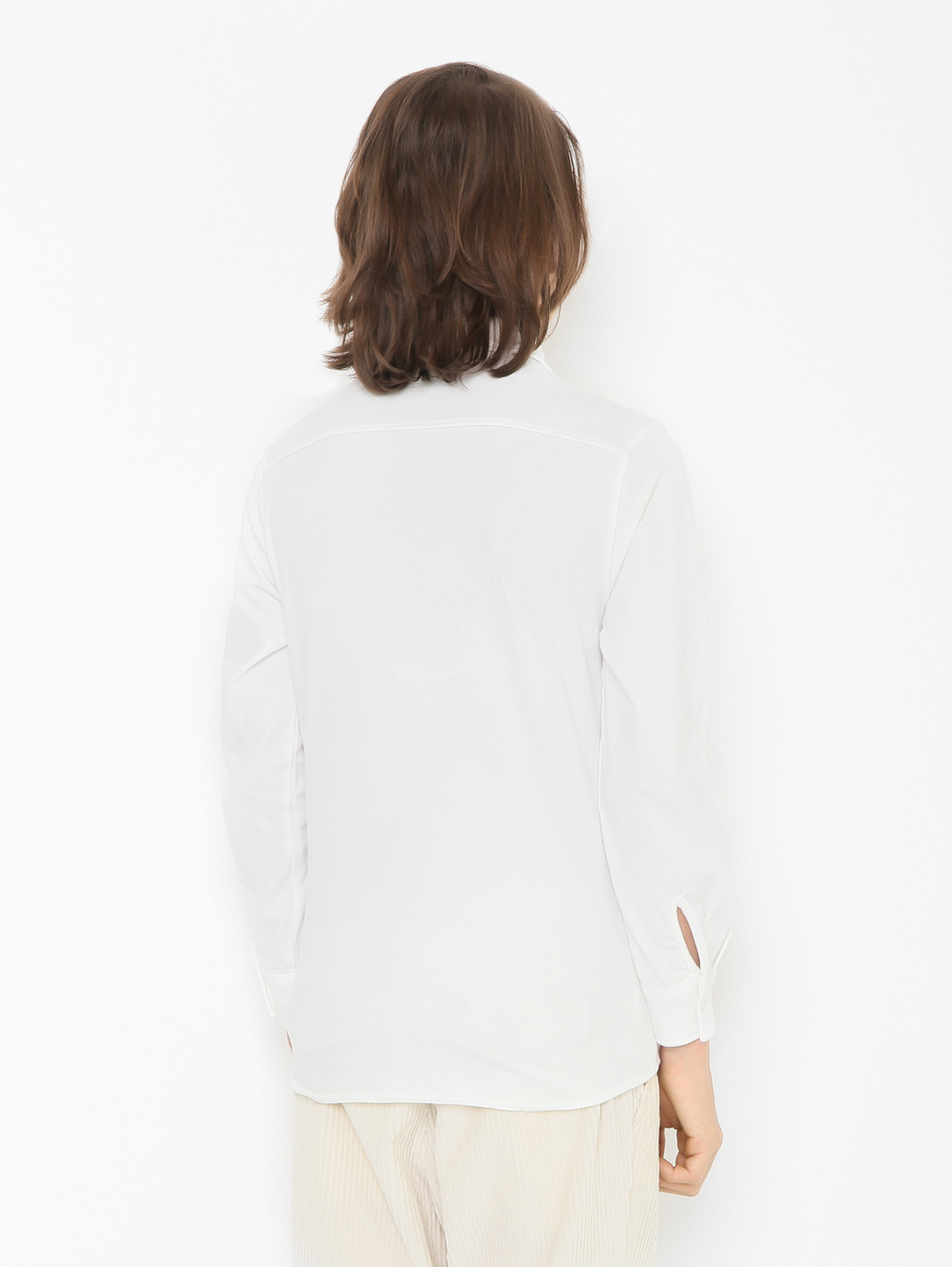 Рубашка из хлопка с карманом Aspesi  –  МодельВерхНиз1  – Цвет:  Белый