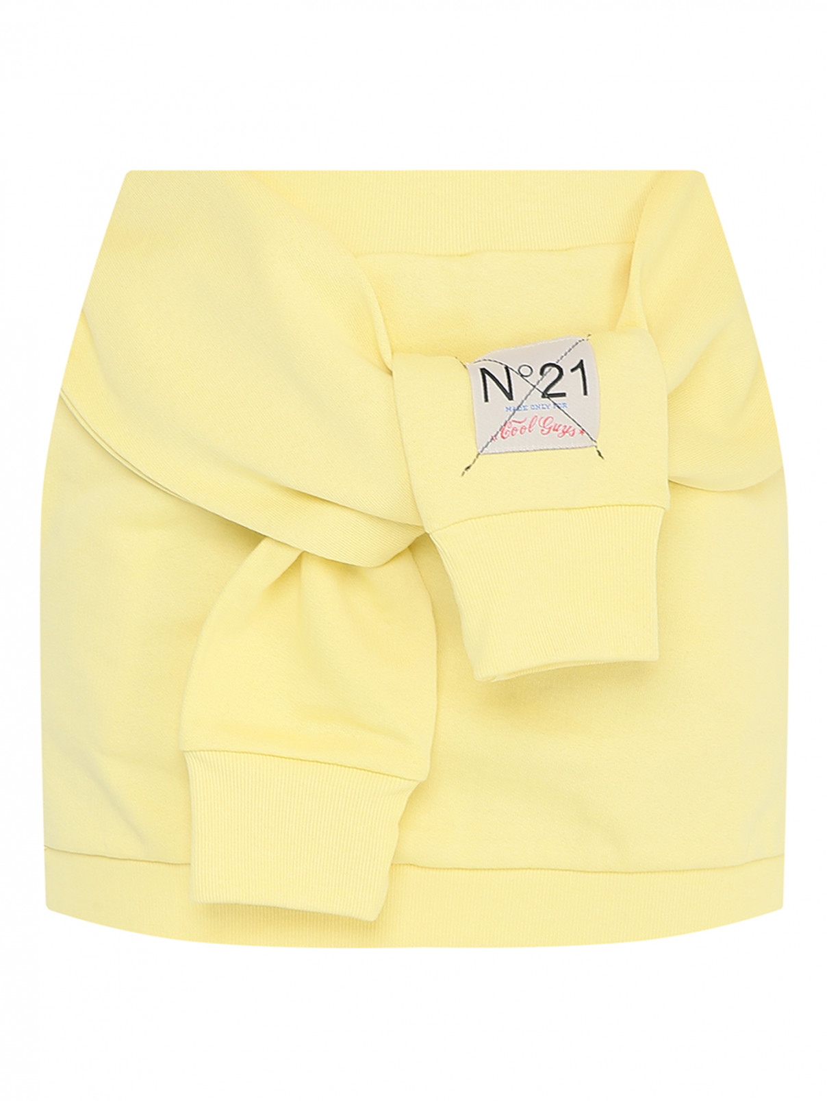 Юбка из хлопка с декоративными рукавами N21  –  Общий вид  – Цвет:  Желтый