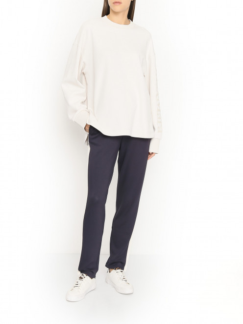 Трикотажные брюки на резинке с лампасами Weekend Max Mara - МодельОбщийВид