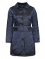 Стеганое пальто прямого кроя с карманами и бархатным воротом PennyBlack  –  Общий вид