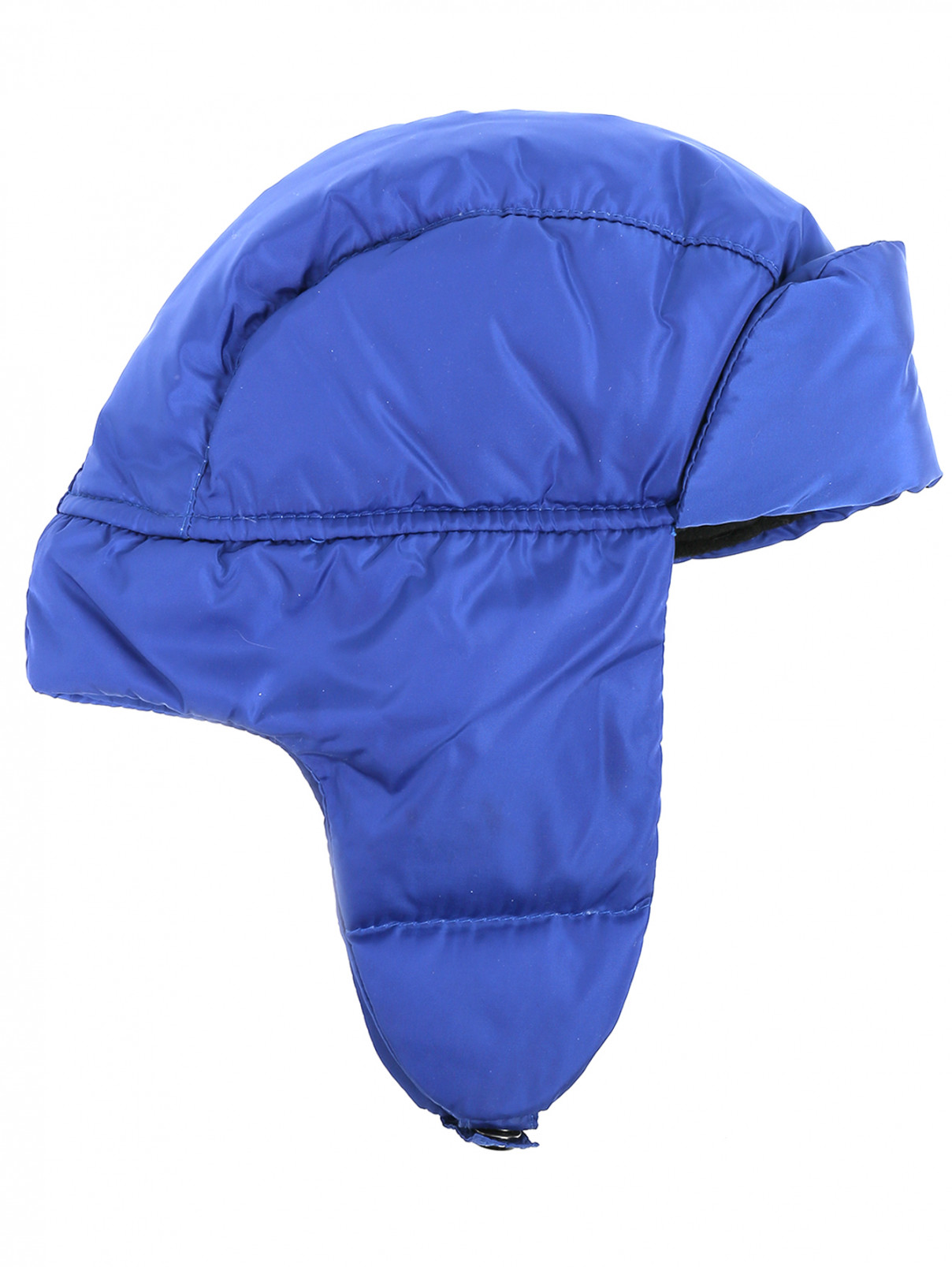 Пуховая шапка-ушанка Moncler  –  Общий вид  – Цвет:  Синий