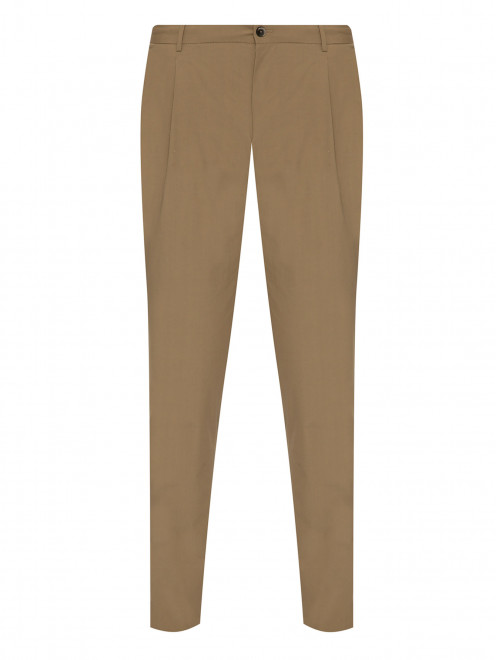 Трикотажные брюки на резинке с карманами - Общий вид