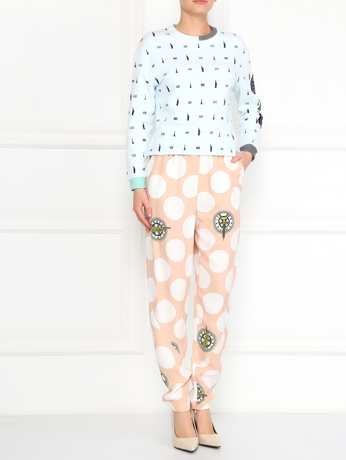 Легкие брюки с принтом Kenzo  –  Модель Общий вид  – Цвет:  Розовый