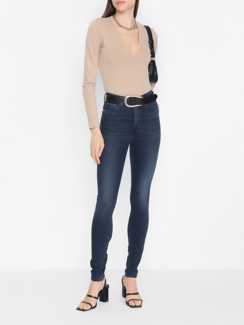Зауженные джинсы из смешанного хлопка Calvin Klein Jeans - МодельОбщийВид